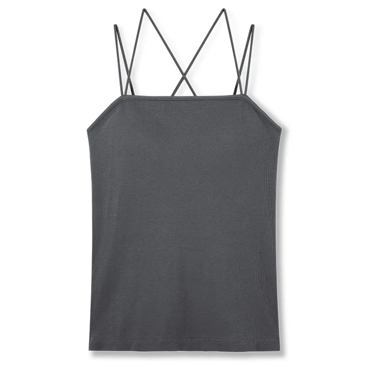 カップ イン バッククロス キャミソール チャコールグレー