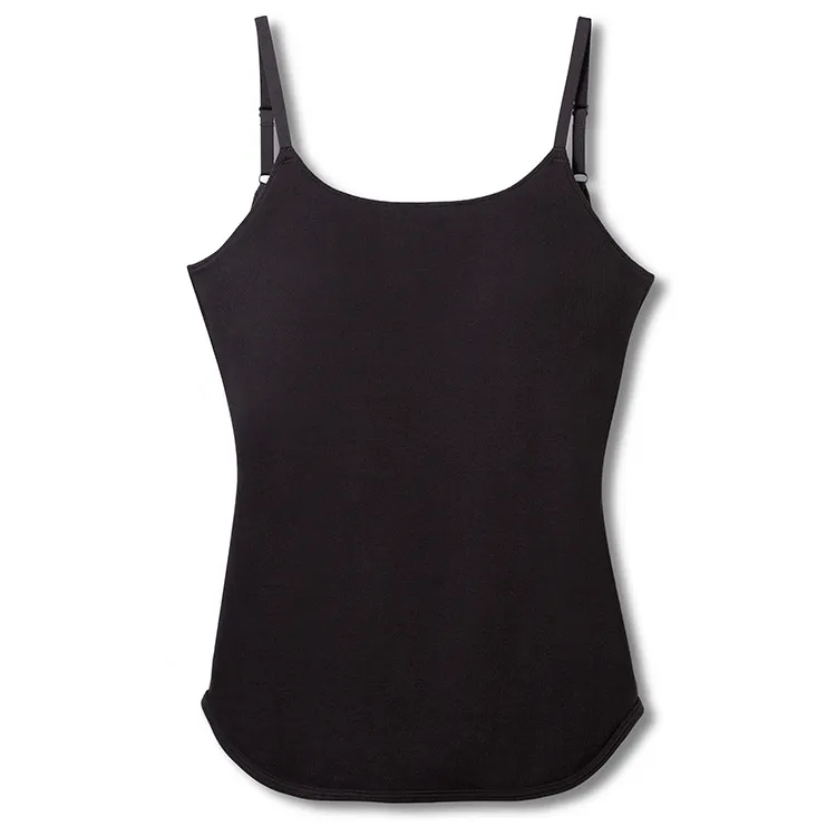 カップイン リブUバックキャミソール ブラック
