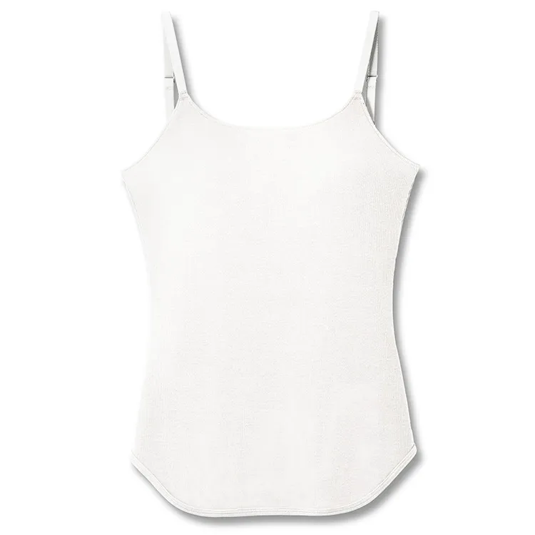 カップイン リブUバックキャミソール ホワイト