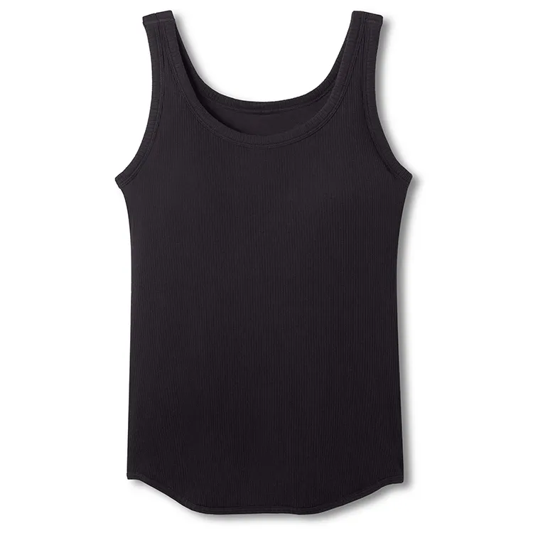 カップイン リブタンクトップ ブラック