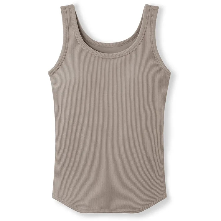 カップイン リブタンクトップ グレージュ