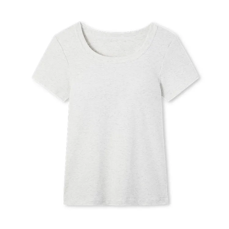 カップイン クルーネックT ライトヘザーグレー