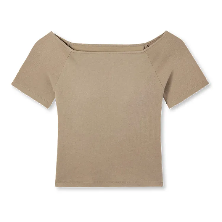 カップ イン リブオフショルT ハーフ