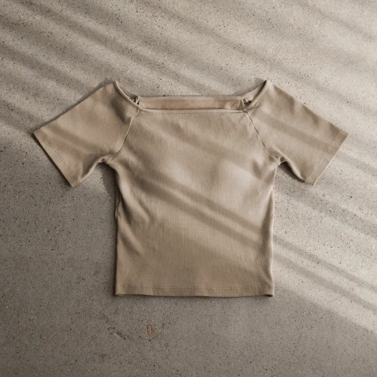 リブオフショルTハーフ